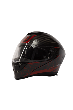 Шлем интеграл карбоновый HETOSHI FF936S CARBON RED WHITE р.XL