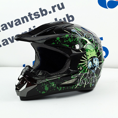 Шлем кроссовый Avantis Tattoo, Черный