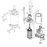 Стартер 4-Х ТАКТНОГО ПЛМ MERCURY F15 Серийный номер от 9973100 до 0P016999