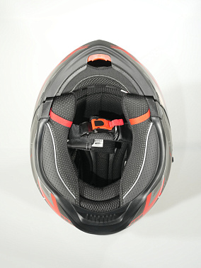 Шлем модуляр HETOSHI FF935 Shogun цв.Черно-серо-красный  Матовый  р.M