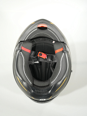 Шлем модуляр HETOSHI FF935 Shogun цв.Черно-бело-золотой  Матовый р.XL