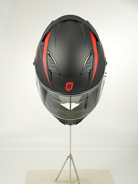 Шлем интеграл HETOSHI FF938 double visor Цв.Черно-красный Матовый р.XL