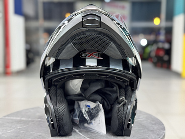 Шлем модуляр HETOSHI XD1-254 цв. Черный с белыми и серыми вставками р. L