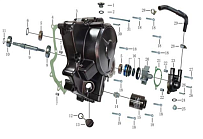 Правая крышка картера и помпа КВАДРОЦИКЛА GBM CRONOS 420 4WD EFI