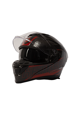 Шлем интеграл карбоновый HETOSHI FF936S CARBON RED WHITE р.XL