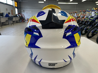 Шлем кроссовый HETOSHI UFD XD1-43 цв. Бело-сине-красно-желтый р. L 