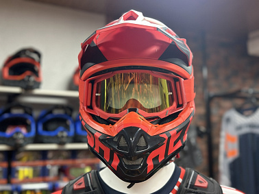 Шлем кроссовый HETOSHI OF836 EXOSS CROSS PRO MX289 цв.Красный с черными вставками Матовый р.XL