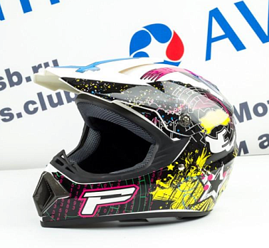 Шлем кроссовый Tiane Progrip Star, Белый