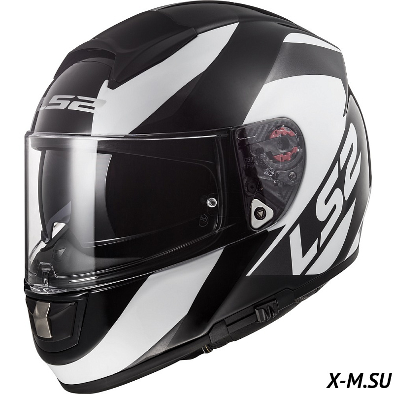 Мотошлем LS2 FF397 VECTOR FT2 WAVY черно-белый Мотошлем LS2 FF397 VECTOR FT2 WAVY черно-белый